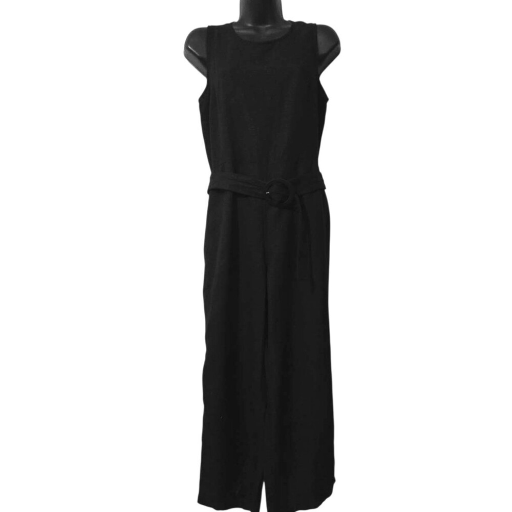 LOFT Black Sleeveless Jumpsuit 6P with Belt